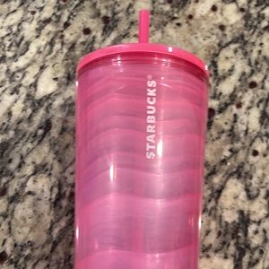 Starbucks hot pink tumbler with lid & straw- NEW